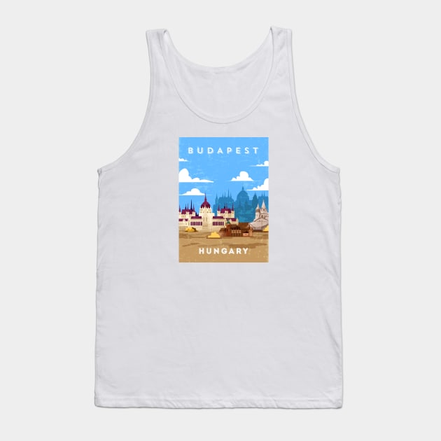 Budapest, Hungary.Retro travel poster Tank Top by GreekTavern